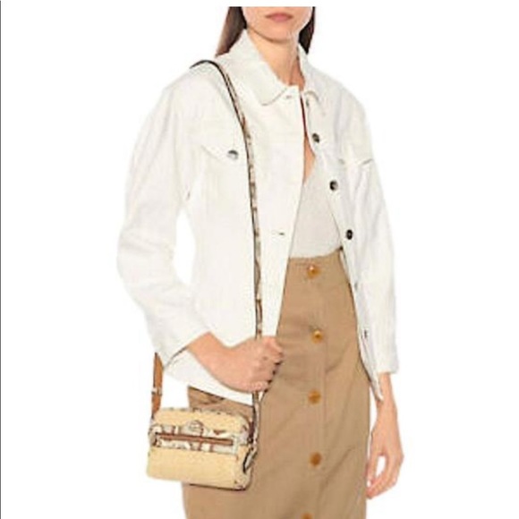 🐍🆕GUCCI Raffia Watersnake Mini Ophidia Shoulder Bag Beige 🆕🐍 - Picture 12 of 15
